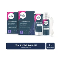 Veet Professional Tüm Ciltler İçin Tüm Vücut Genital Bölge Kadın Tüy Dökücü Sprey 2x50 ml +50 ml