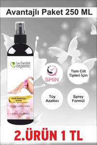 Le Sandre Organic Tüm Ciltler İçin Tüm Vücut Genital Bölge Erkek Tüy Dökücü Sprey 251 ml
