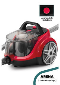 Goldmaster Arena GM-7505 850 W Hepa Filtreli 2.5 lt Kapasiteli Toz Torbasız Süpürge Kırmızı