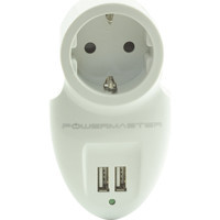 Powermaster 16895 Tekli Soket 2'li USB Kablolu Tekli Akım Korumalı Priz