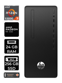 HP 295 G9 6D391EA Harici Radeon RX 550 AMD Ryzen 3 5300G 24 GB Ram 256 GB SSD Tower Windows 11 Pro Masaüstü Bilgisayar + PER4 BELLEK