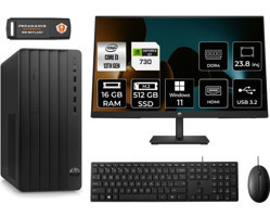 HP Pro Tower 290 G9 8T2X0ESMNT2412 Harici GeForce GT 730 4 GB Intel Core i3 13100 16 GB Ram 512 GB SSD Tower Windows 11 Pro 23.8 inç Monitörlü Masaüstü Bilgisayar + PER4 BELLEK