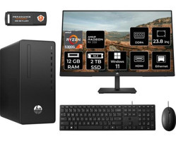 HP 295 G9 6D391EAMNT1409 Harici Radeon RX 550 AMD Ryzen 3 5300G 12 GB Ram 2 TB SSD Tower Windows 11 Pro 23.8 inç Monitörlü Masaüstü Bilgisayar + PER4 BELLEK