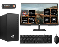 HP 295 G9 6D391EAMNT1313 Harici Radeon RX 550 AMD Ryzen 3 5300G 16 GB Ram 1 TB SSD Tower FreeDos 23.8 inç Monitörlü Masaüstü Bilgisayar + PER4 BELLEK