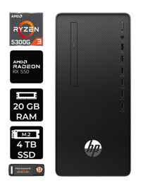 HP 295 G9 6D391EA Harici Radeon RX 550 AMD Ryzen 3 5300G 20 GB Ram 4 TB SSD Tower Windows 11 Pro Masaüstü Bilgisayar + PER4 BELLEK