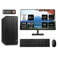 HP Tower 290 G9 6D3A3EA Harici Radeon RX 550 Intel Core i7 12700 64 GB Ram 4 TB SSD Tower FreeDos 23.8 inç Monitörlü Masaüstü Bilgisayar