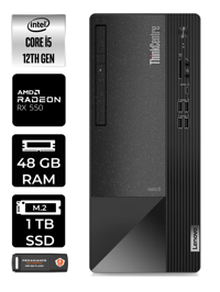 Lenovo NEO 50T 11SE00MJTX Harici Radeon RX 550 Intel Core i5 12400 48 GB Ram 1 TB SSD Tower FreeDos Masaüstü Bilgisayar + PER4 BELLEK