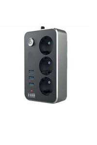 Piranha Shf2881019 3'lü Soket 2 metre 3'lü USB Kablolu Çiftli Akım Korumalı Priz