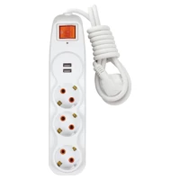 Nilson 3'lü Soket 1.5 metre 2'li USB Kablolu Çiftli Akım Korumalı Priz