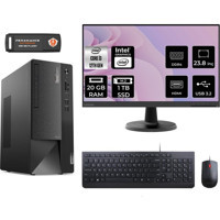 Lenovo Thinkcentre Neo 50T 11SC001ATXMNT318 Harici GeForce RTX 3060 Ti Intel Core i3 12100 20 GB Ram 1 TB SSD Tower FreeDos 23.8 inç Monitörlü Masaüstü Bilgisayar + PER4 BELLEK