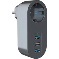 Holly 3'lü Soket 3'lü USB Kablosuz Tekli Akım Korumalı Priz
