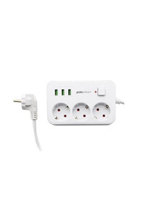 Polosmart Mp08 3'lü Soket 2 metre 3'lü USB Kablolu Tekli 2500 J Akım Korumalı Priz