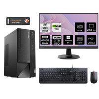 Lenovo Thinkcentre Neo 50T 11SC001ATX Harici GeForce GT 730 4 GB Intel Core i3 12100 40 GB Ram 2 TB SSD Tower Windows 11 Pro 23.8 inç Monitörlü Masaüstü Bilgisayar