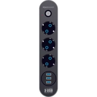 Polosmart Mp07 3'lü Soket 3'lü USB Kablolu Çiftli 2500 J Akım Korumalı Priz