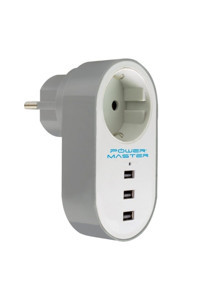 Powermaster Pm-4913 Tekli Soket 3'lü USB Kablosuz Tekli 2500 J Akım Korumalı Priz