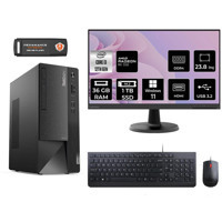 Lenovo Thinkcentre Neo 50T 11SC001ATX Harici Radeon RX 550 Intel Core i3 12100 36 GB Ram 1 TB SSD Tower Windows 11 Pro 23.8 inç Monitörlü Masaüstü Bilgisayar