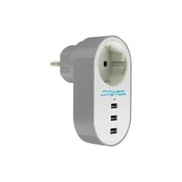 Powermaster Tekli Soket 3'lü USB Kablosuz Tekli Akım Korumalı Priz
