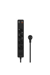 Wiwu Pd20W 4'lü Soket 1.6 metre 3'lü USB Kablolu Tekli Akım Korumalı Priz