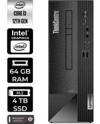 Lenovo Thinkcentre Neo 50S 11SX002VTXP350 Harici GeForce RTX 3060 Ti Intel Core i3 12100 64 GB Ram 4 TB SSD Tower FreeDos Masaüstü Bilgisayar + PER4 BELLEK
