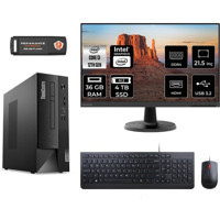 Lenovo Thinkcentre Neo 50S 11SX002VTXMNT335 Harici GeForce RTX 3060 Ti Intel Core i3 12100 36 GB Ram 4 TB SSD Tower FreeDos 21.5 inç Monitörlü Masaüstü Bilgisayar + PER4 BELLEK