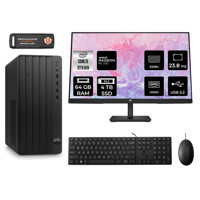 HP Tower 290 G9 6D3A1EA Harici Radeon RX 550 Intel Core i3 12100 64 GB Ram 4 TB SSD Tower FreeDos 23.8 inç Monitörlü Masaüstü Bilgisayar