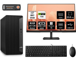 HP Pro Tower 400 G9 6U3M9EAMNT2366 Harici GeForce GT 730 4 GB Intel Core i7 12700 20 GB Ram 256 GB SSD Tower Windows 11 Home 23.8 inç Monitörlü Masaüstü Bilgisayar + PER4 BELLEK