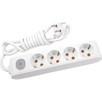 Viko 3500 W Kalın Topraklı Anahtarlı 4'lü 8 m Uzatma Kablolu Priz Beyaz