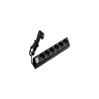 Viko Multi-Let 3500 W Kalın Topraklı Anahtarlı 6'lı 20 m Uzatma Kablolu Priz Siyah