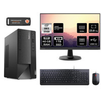 Lenovo Thinkcentre Neo 50T 11SE00BJTX Harici Radeon RX 550 Intel Core i5 12400 40 GB Ram 1 TB SSD Tower FreeDos 23.8 inç Monitörlü Masaüstü Bilgisayar
