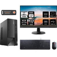 Lenovo Thinkcentre Neo 50T 11SE00BPTXMNT320 Harici GeForce RTX 3060 Ti Intel Core i5 12400 20 GB Ram 4 TB SSD Tower FreeDos 21.5 inç Monitörlü Masaüstü Bilgisayar + PER4 BELLEK