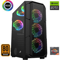 Xaser XSR602 Harici GeForce RTX 3060 AMD Ryzen 5 5600 16 GB Ram 1 TB SSD Tower FreeDos Masaüstü Bilgisayar