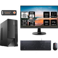 Lenovo Thinkcentre Neo 50T 11SE00BJTXMNT343 Harici GeForce RTX 3060 Ti Intel Core i5 12400 48 GB Ram 1 TB SSD Tower FreeDos 21.5 inç Monitörlü Masaüstü Bilgisayar + PER4 BELLEK