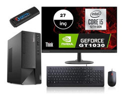 Lenovo Thinkcentre Neo 50T GEN4 12JB005DTRMMG117 Harici GeForce RTX 3060 Ti Intel Core i5 12400 64 GB Ram 512 GB SSD Tower FreeDos 27 inç Monitörlü Masaüstü Bilgisayar + Zetta Flash Bellek