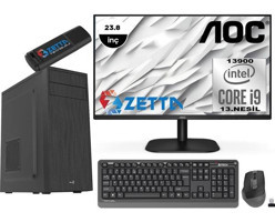 Zetta Expert MZET73098104 Harici GeForce GT 730 Intel Core i9 13900 8 GB Ram DDR4 2 TB SSD Tower FreeDos 23.8 inç Monitörlü Masaüstü Bilgisayar + Zetta Flash Bellek