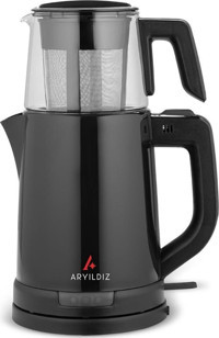 Aryıldız Tea Joy Otomatik Cam Demlikli 1800 W Plastik Siyah Çay Makinesi