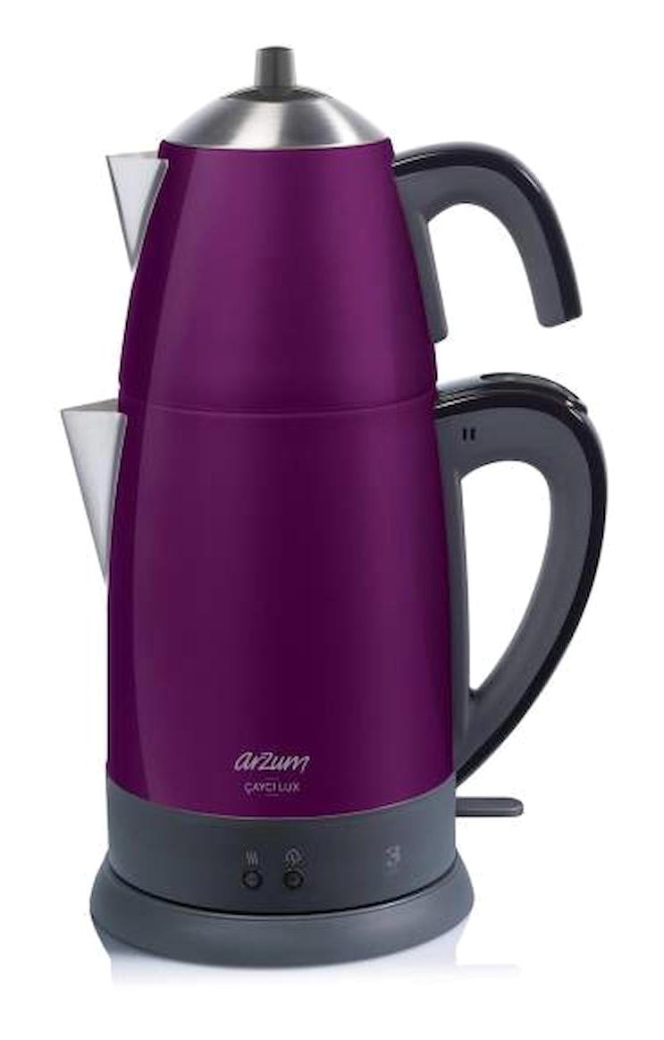 Arzum AR3055 1800 W Işıklı Paslanmaz Çelik Mürdüm Çay Makinesi