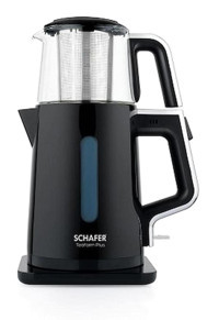 Schafer Teaform Plus Otomatik Cam Demlikli 1500 W Çelik Siyah Çay Makinesi