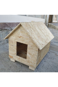 Acousticworld Bacalı Kare Su Geçirmez Dış Mekan Kedi Evi Ahşap Rengi