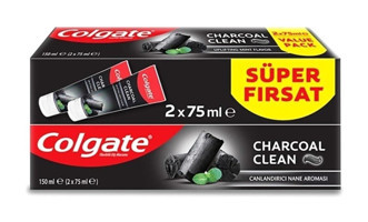 Colgate Charcoal Clean Aktif Karbonlu Florürlü Diş Macunu 2x75 ml