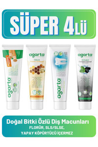 Agarta Set Karışık Organik Florürsüz Diş Macunu 4x100 ml
