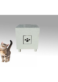 Lüx Kare İç Mekan Kedi Evi Beyaz