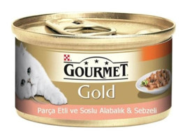 Purina Gourmet Gold Alabalık-Sebzeli Parça Etli-Soslu Yaş Kedi Maması 24x85 gr