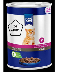 Paw Paw Tavuk Jöleli Yaş Kedi Maması 24x500 gr