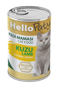 Hello Paty Kuzu Eti Parça Etli-Soslu Yaş Kedi Maması 12x415 gr