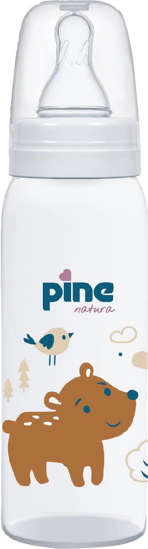 Pine Natura Polipropilen Gaz Yapmayan Antikolik Yenidoğan Yavaş Akışlı 0-6 Ay Desenli Şeffaf Damaklı Biberon Seti 150 ml