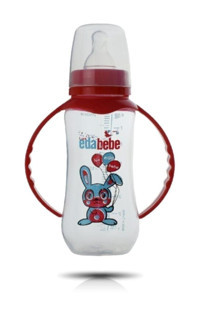 Eda Bebe No:610 Polipropilen Kulplu 6-18 Ay Desenli Bordo Bordo Damaklı Biberon Seti 150 ml