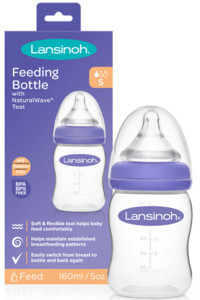 Lansinoh 75980 Polipropilen Yavaş Akışlı 0+ Ay Lila Damaklı Biberon Seti 160 ml
