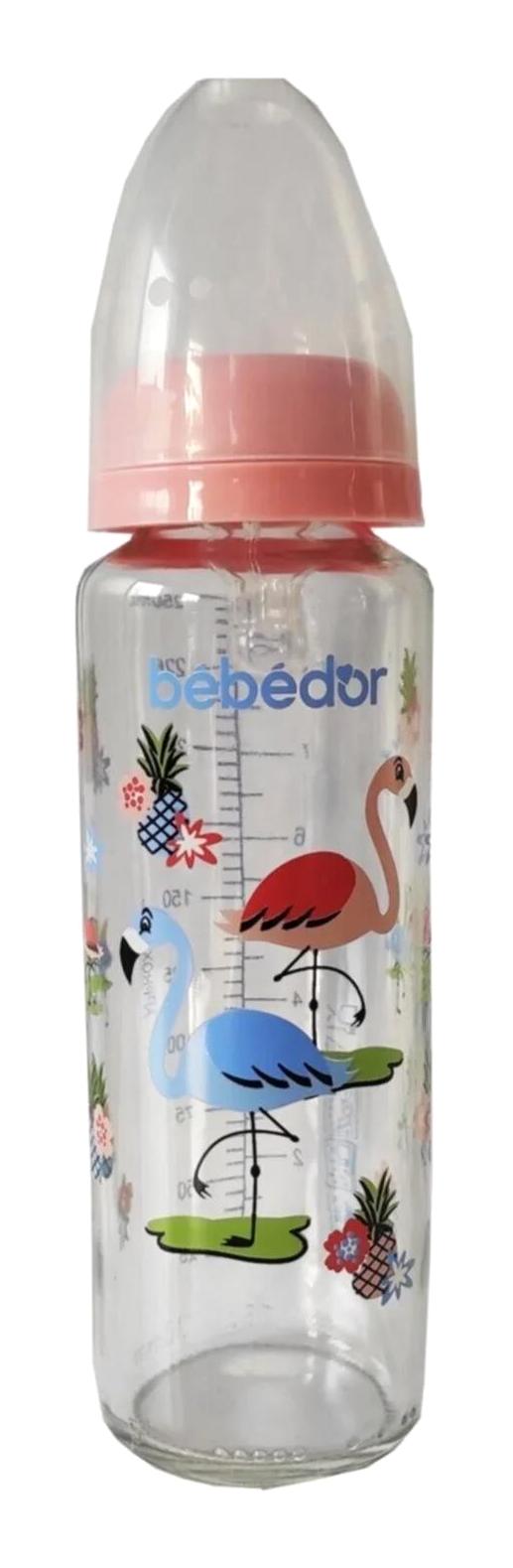 Bebedor 31302 Plastik 0-6 Ay Desenli Şeffaf Damaklı Biberon Seti 250 ml