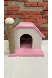 Karahan Petshop Kare İç Mekan Kedi Evi Pembe