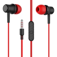 Intouch Stereo Silikonlu Mikrofonlu 3.5 Mm Jak Kablolu Kulaklık Kırmızı
